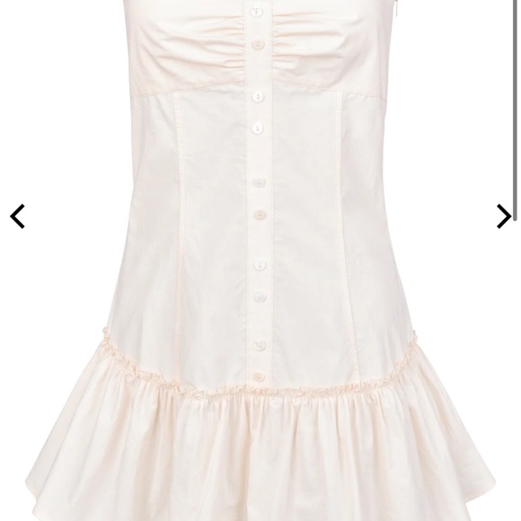 MYMUMMADEIT BUTTON MINI DRESS - BONE - Picture 15 of 16